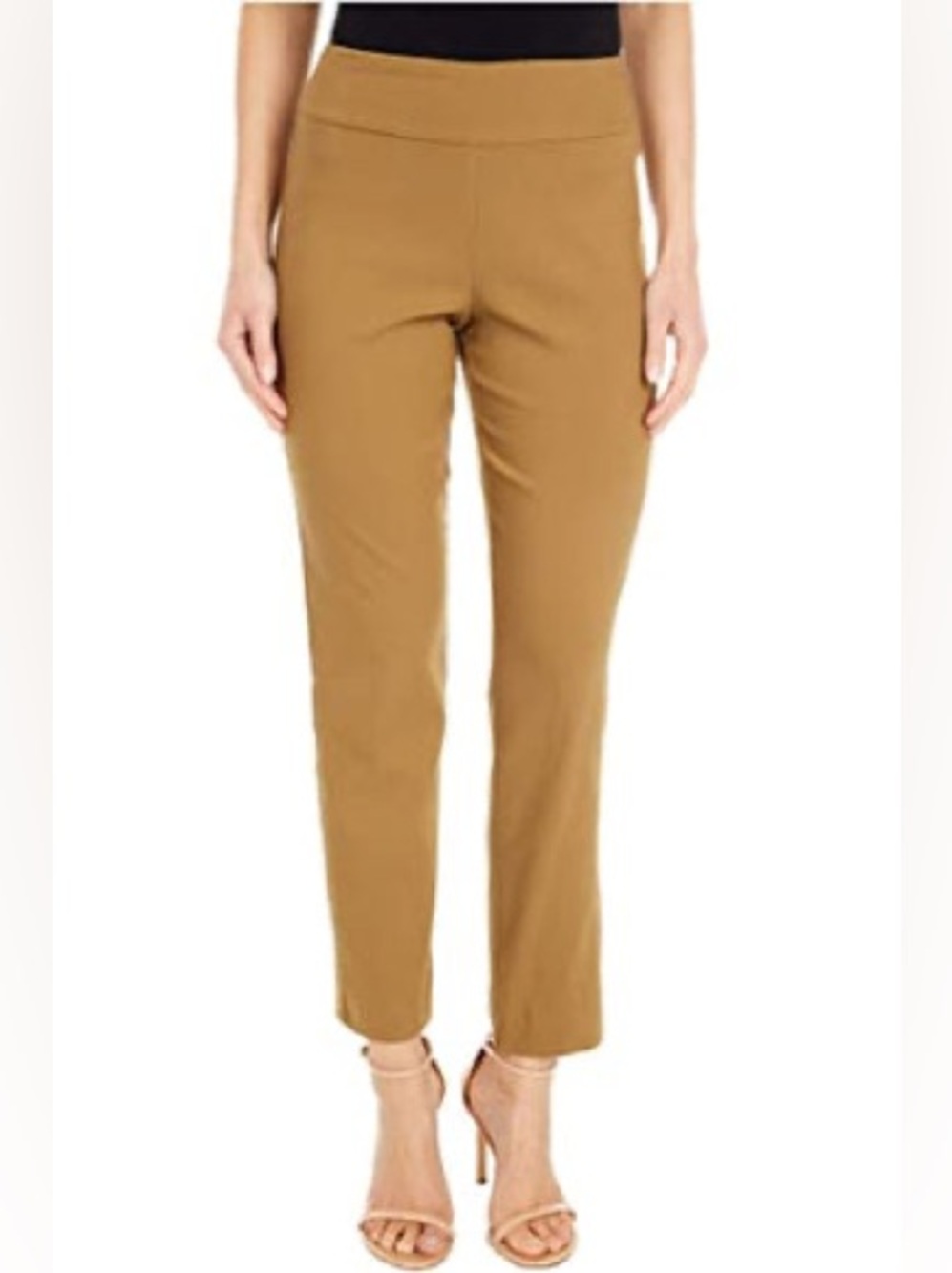 KRAZY LARRY pull-on ankle pants in camel - Size 2